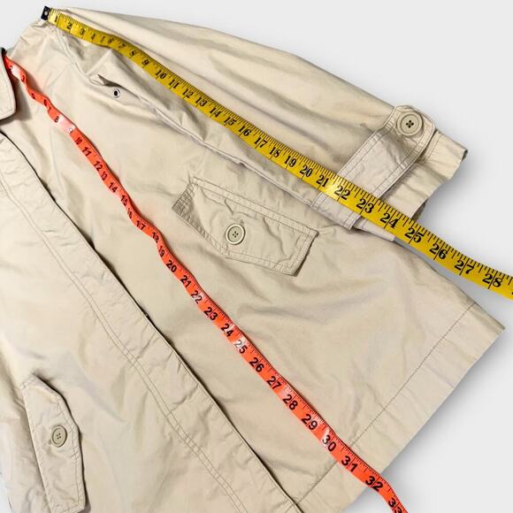 Gap Vintage Y2K Cotton Lightweight Button Up Trench Coat Lined Size M Neutral - Picture 14 of 15